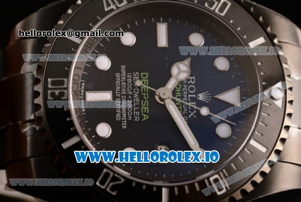 Rolex DEEPSEA Sea-Dweller Clone Rolex 3135 Automatic PVD Case Blue Dial With Dots Markers PVD Bracelet (BP) - Click Image to Close